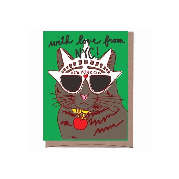 La Familia Green - Wholesale Love Card - Cool Cat City/State Greeting Card