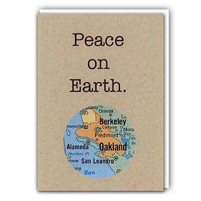 Granny Panty Designs - Wholesale Season's Greetings Card - Peace On Earth Mini Map Card