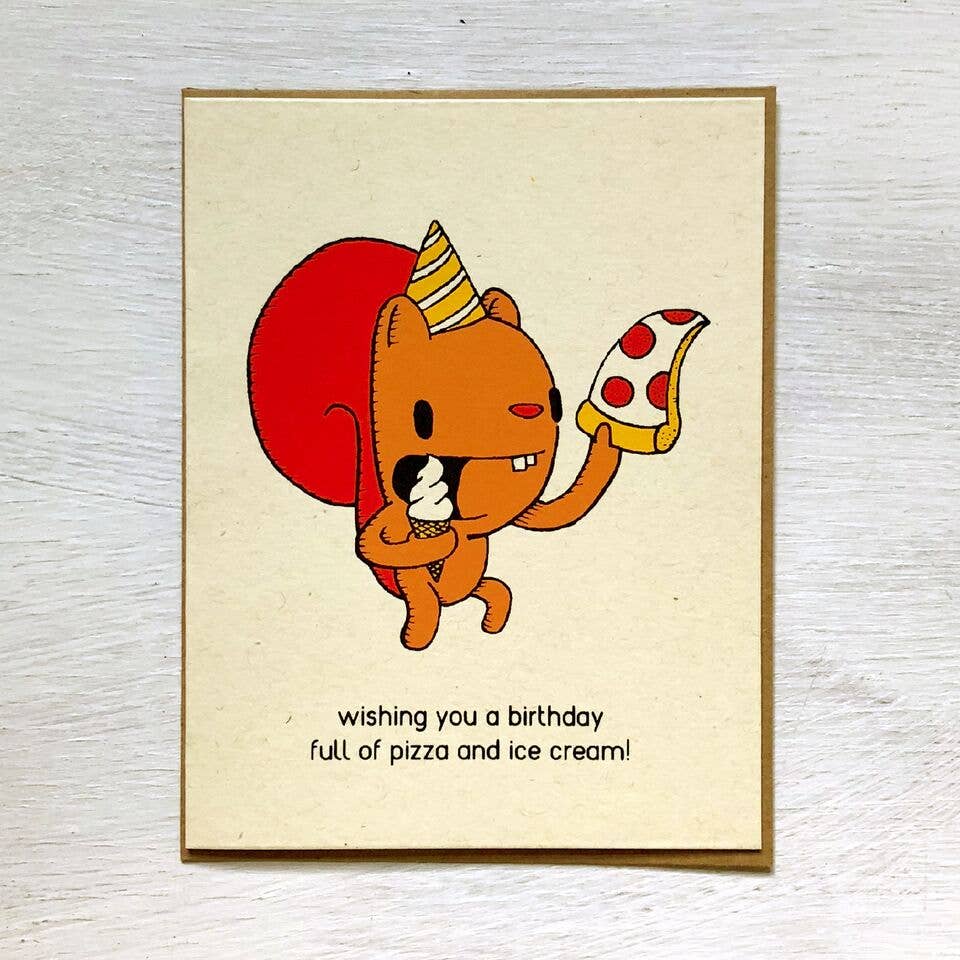 everyday balloons print shop - Wholesale Birthday Card - Pizza and Ice-cream Birthday Card0