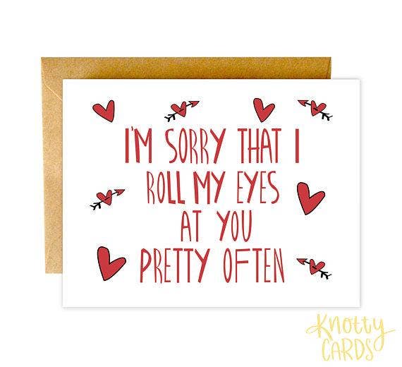 Knotty Cards - Wholesale Love Card - Roll Eyes0