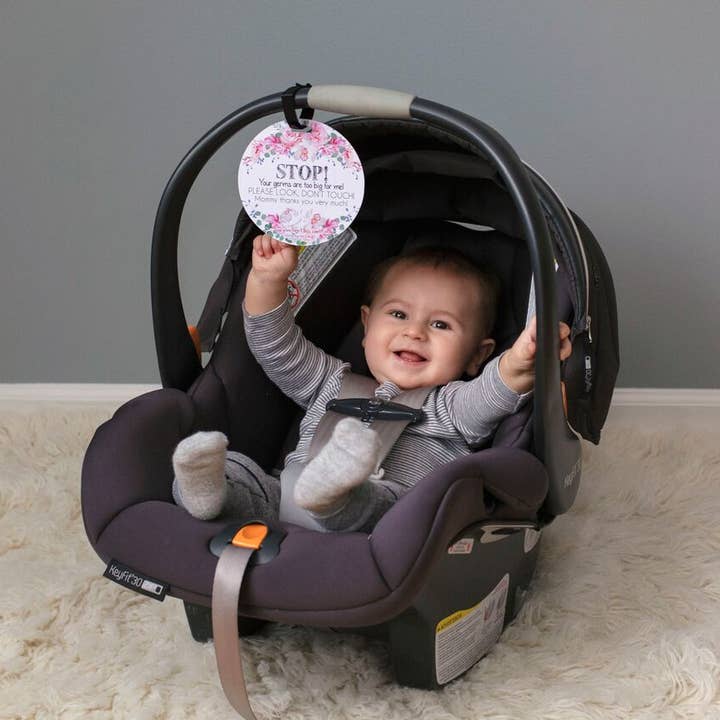 Three Little Tots - Wholesale Stroller Cover/Accessory - Baby - Flower No Touching Baby Car Seat and Stroller Tag5