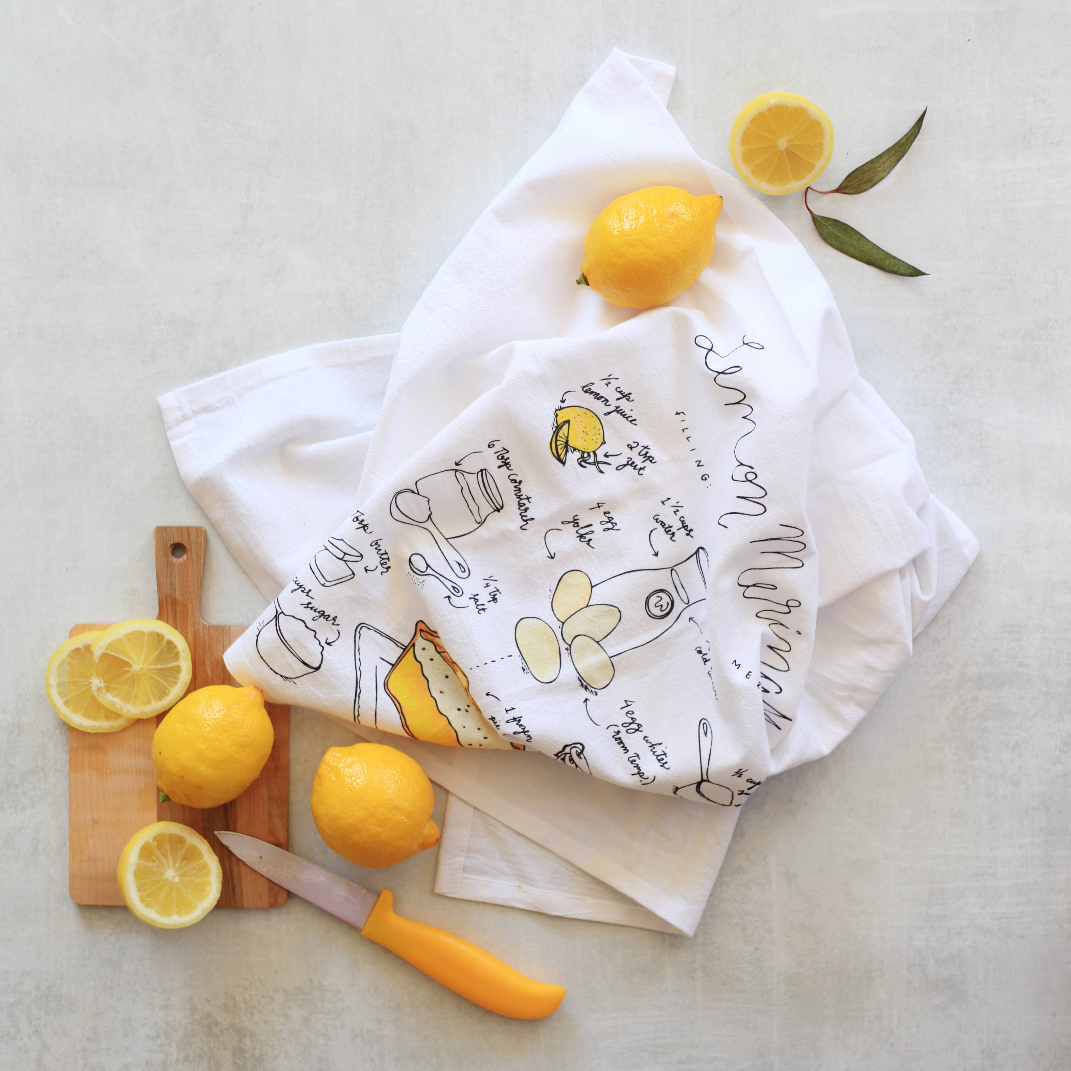 Wild Ink Press - Wholesale Tea Towel - Lemon Meringue Pie Recipe Tea Towel2