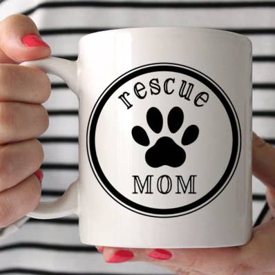 Rescue Dog Mom Coffee Mug for wholesale by Quotable Life