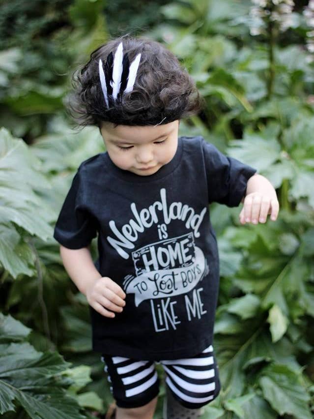 spillthebeansetc - Wholesale Screen Printed T-Shirt - Kids - Neverland is Home to Lost Boys Toddler Tee - Black0