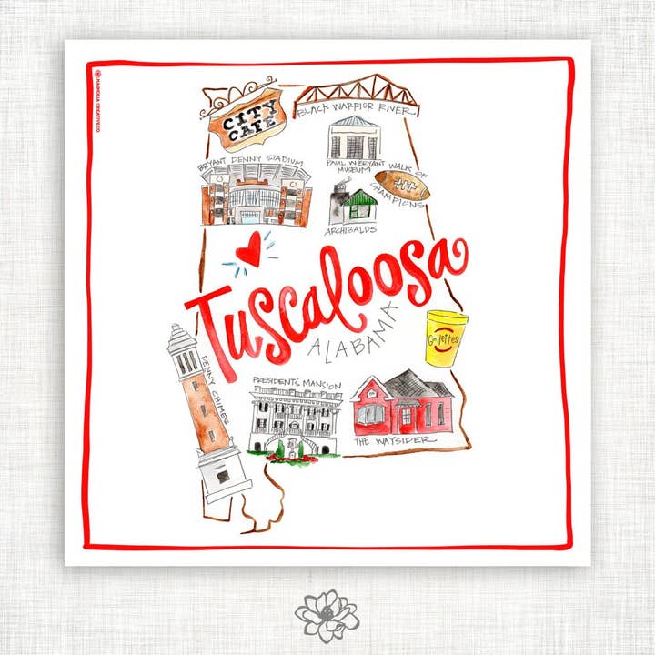 Tuscaloosa Kitchen Towel for wholesale by Magnolia Creative Co.