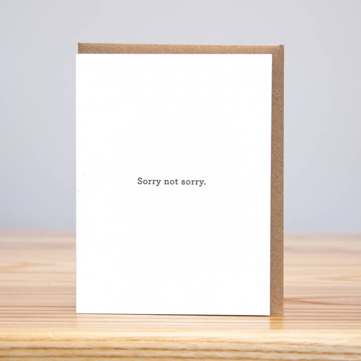 Sorry Not Sorry (Letterpress) for wholesale by Huckleberry Letterpress