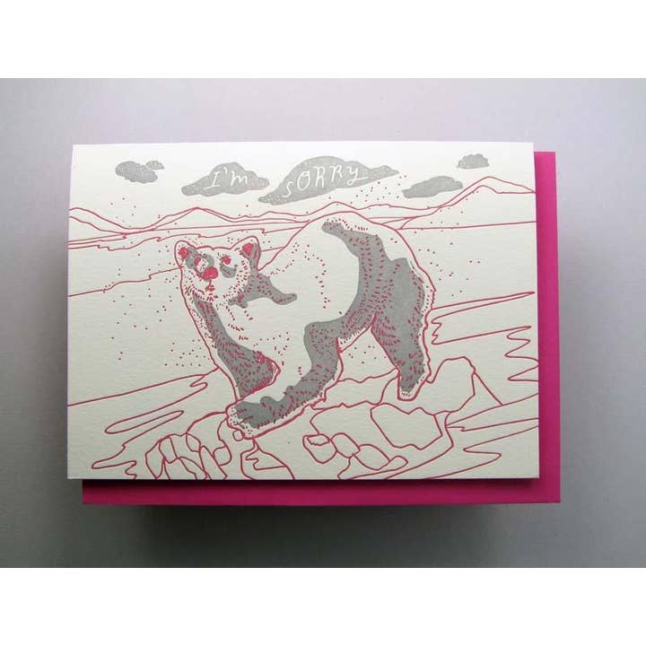 Wolf & Wren Press - Wholesale I'm Sorry Card - Polar Bear I'm Sorry
