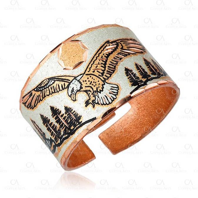 RN 46 Anneau Aigle Réglable pour la vente par COPPER ARTS INC.