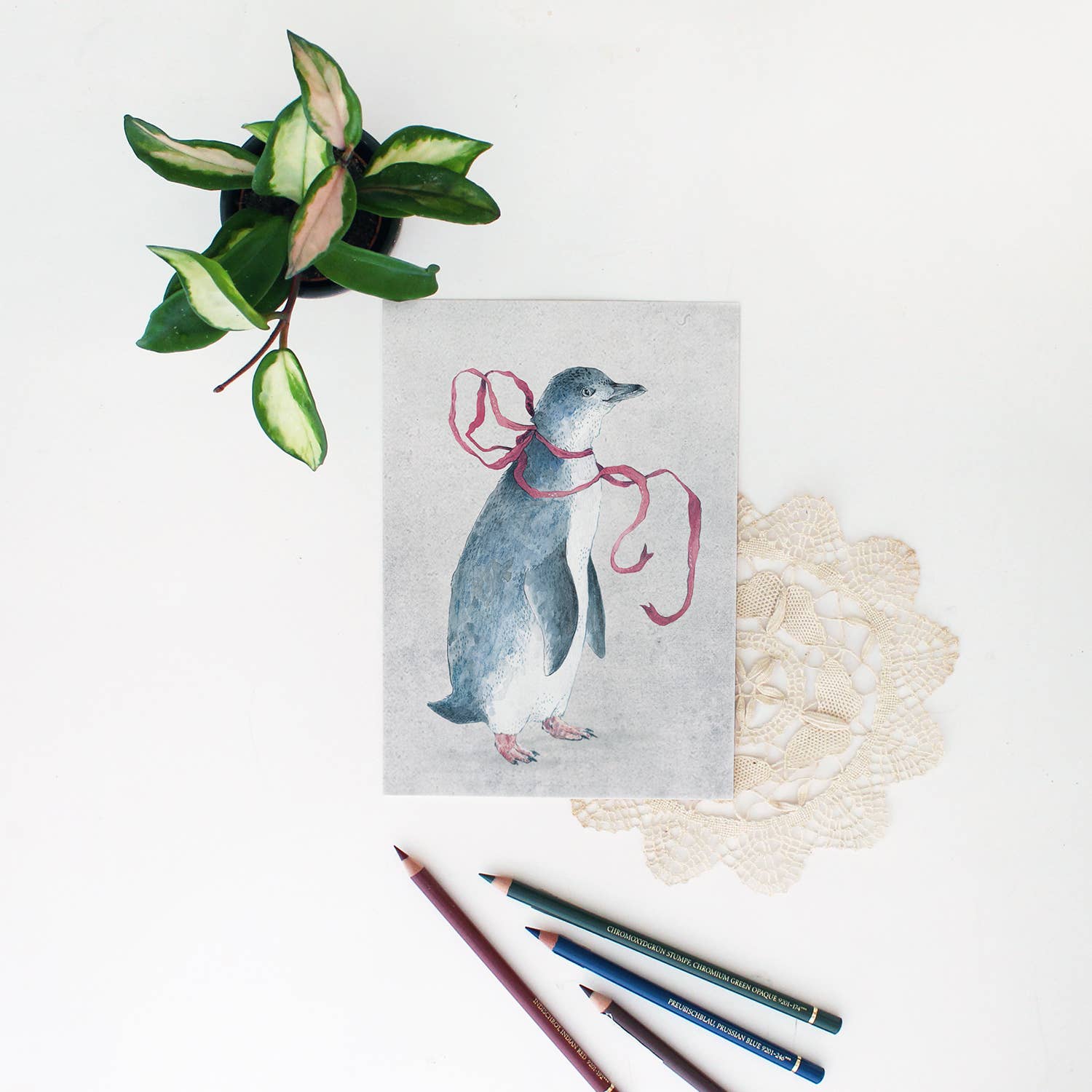 The Blue Rabbit House - Wholesale Art Print - Penny the Penguin | 4x6 Inches Print0