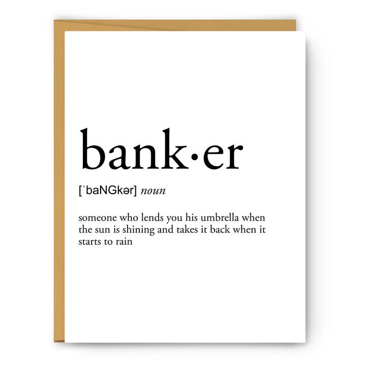 Banker Definition - Everyday Card for wholesale by Footnotes
