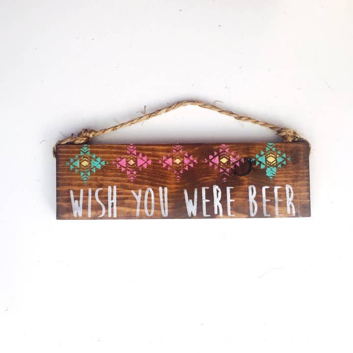 Mahalo Market - Wholesale Sign - Wish You Were Beer Wood Wall Sign1