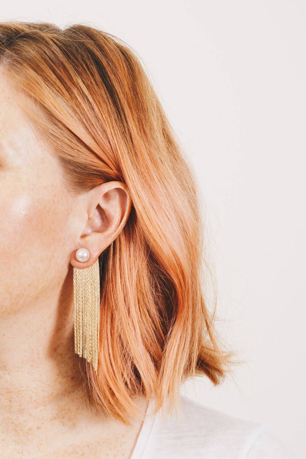 Janna Conner - Vente Boucles d'oreilles à pampille - Boucles d'oreilles à franges Crystal Marquis - Plaqué or 18 carats2