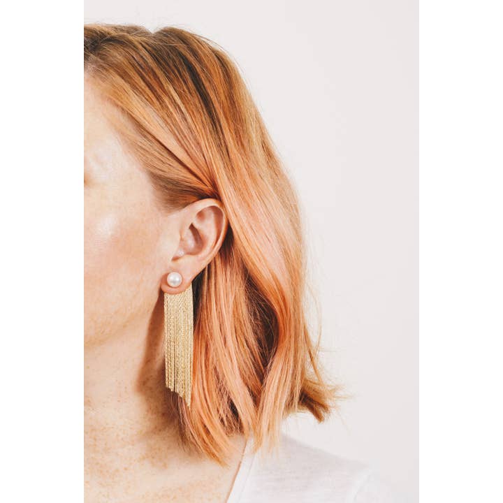 Janna Conner - Wholesale Tassel earrings - Crystal Marquis Fringe Earrings - 18k Gold Plating2