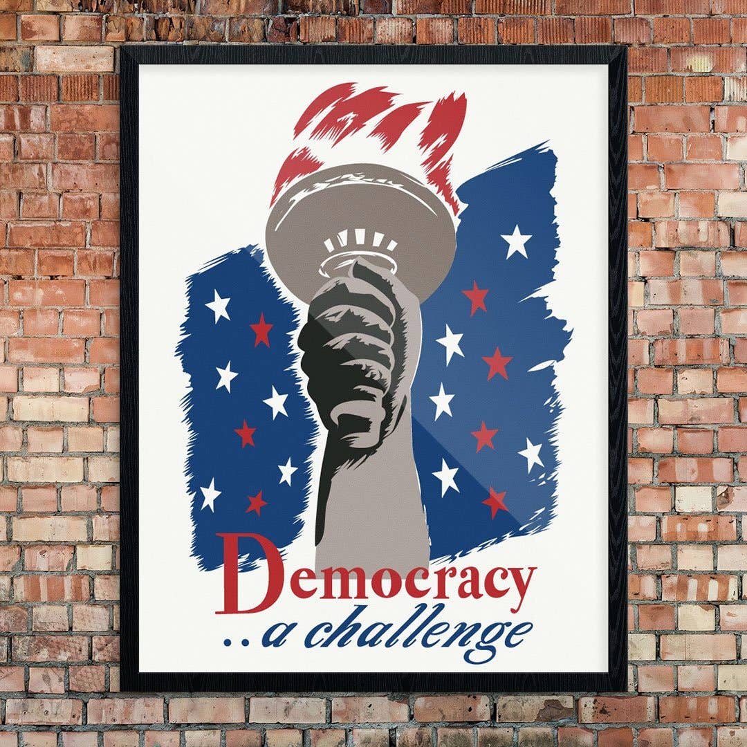 Fridgedoor - Wholesale Art Print - 11'' x 14'' Democracy a Challenge WPA Print0