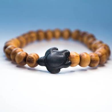 Klart Stretch String - Naturer kombinerat/ trä Healing sten sköldpadda armband för en sak för wholesale av Foxfire Stones