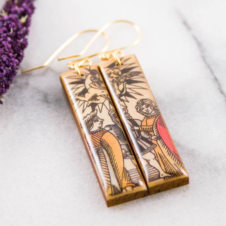 Italienische Tarotkarten-Ohrringe - The Lovers für den Großhandel von No Man's Land