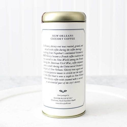 Oliver Pluff & Company - Wholesale Ground Coffee - New Orleans Chicory Blend Coffee Tin