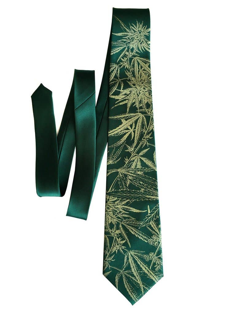 Cyberoptix Tie Lab - Wholesale Necktie - Men's - Marijuana Necktie. Cannabis Leaf Printed Tie3