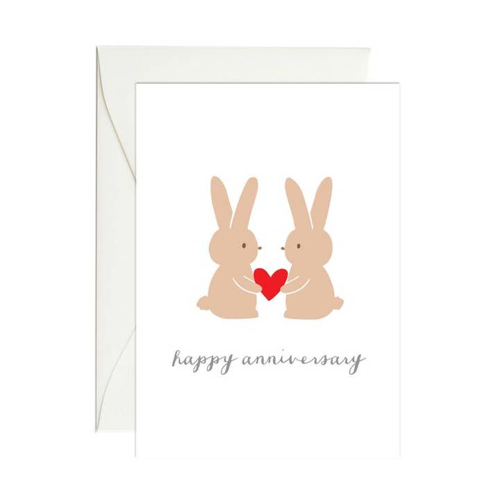 Bunny Anniversary Mini Enclosure Card for wholesale by Paula & Waffle