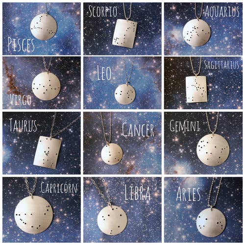 Tactile Melodies - Wholesale Pendant/Charm Necklace - Capricorn Zodiac Constellation Sterling Silver Necklace2