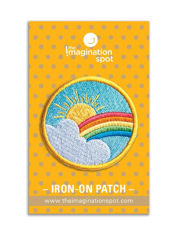 Rainbow Sun Iron Patch for wholesale by The Imagination Spot