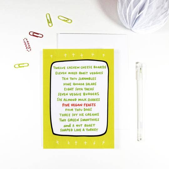 REMOVED BRAND - Wholesale Christmas Card - 12 Days of Vegan Christmas Card0