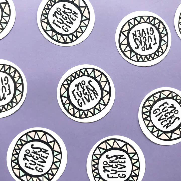 No Fucks Given Vinyl Sticker - LAST CHANCE STOCKING STUFFER HOLIDAY GIFT for wholesale by Your Gal Kiwi