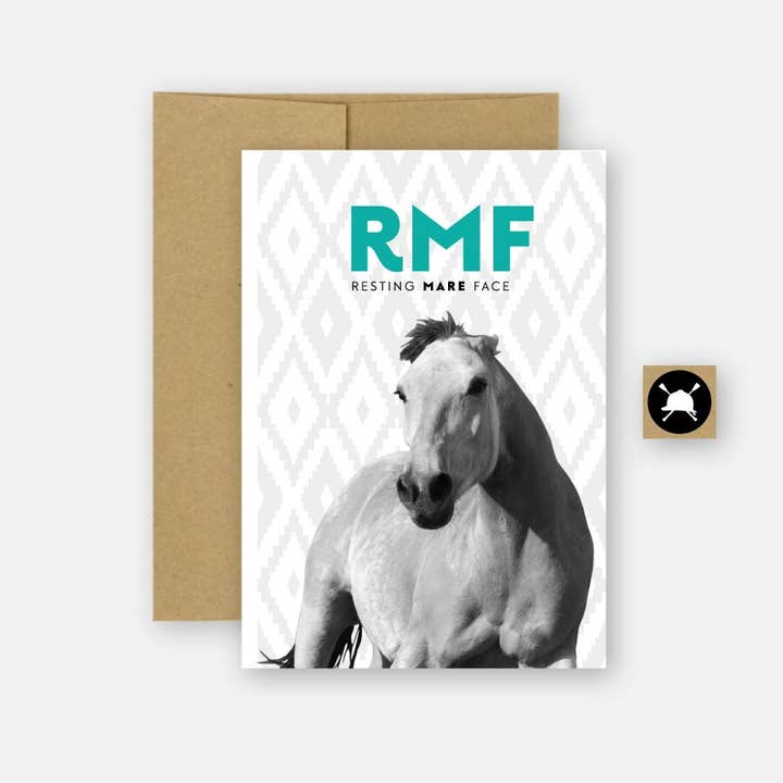 Resting Mare Face Equestrian Horse Greeting Card for wholesale by Hunt Seat Paper Co.