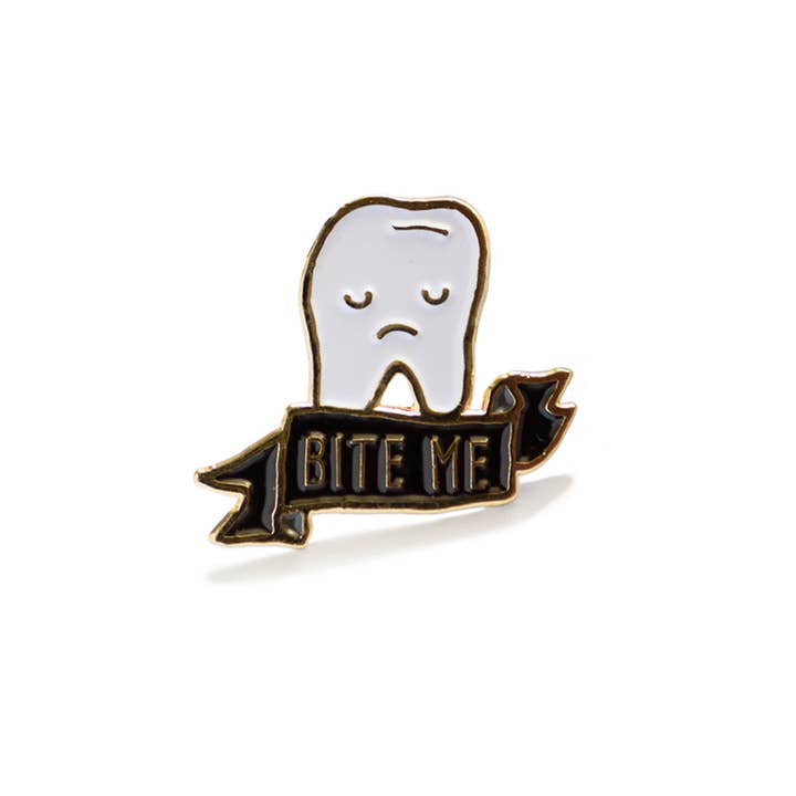 ILOOTPAPERIE - Wholesale Lapel Pin/Button - Bite Me Tooth Enamel / Lapel Pin
