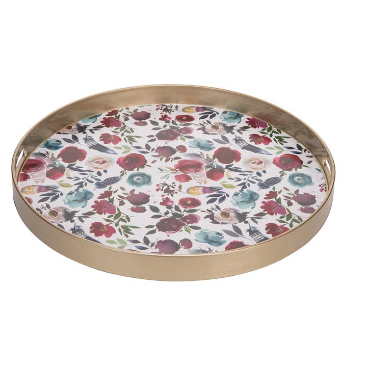 18" Multicolor Round Floral Tray for wholesale by Totalee Gift