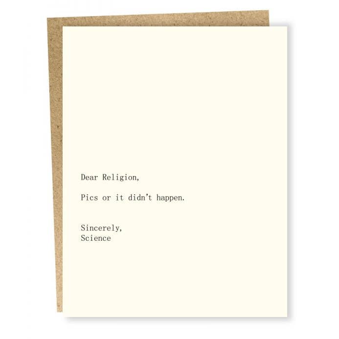 #274: Religion / Science Card for wholesale by Sapling Press