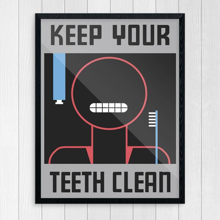 Fridgedoor - Wholesale Art Print - 11'' x 14'' Keep Your Teeth Clean WPA Print