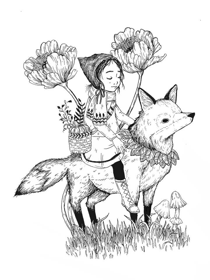 8.5" x 11" Woodland Forager Art Print for wholesale by Marika Paz Illustration