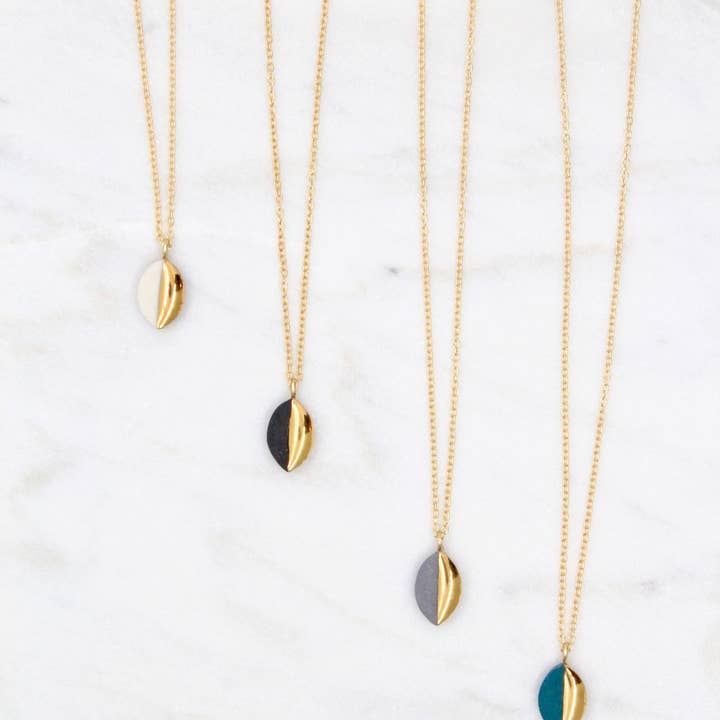 Guld dyppet Marquise Mini lodret halskæde for engroshandel hos Mier Luo