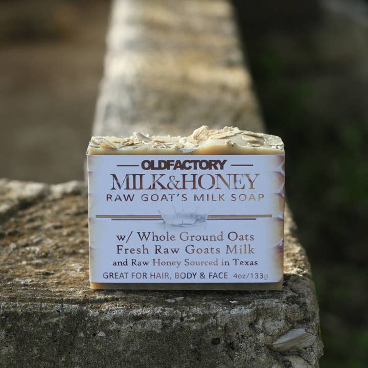 Old Factory Soap + Parousia Perfumes - Wholesale Bar Soap - Milk & Honey Goats Milk Soap - with Raw Honey and Ground Oat