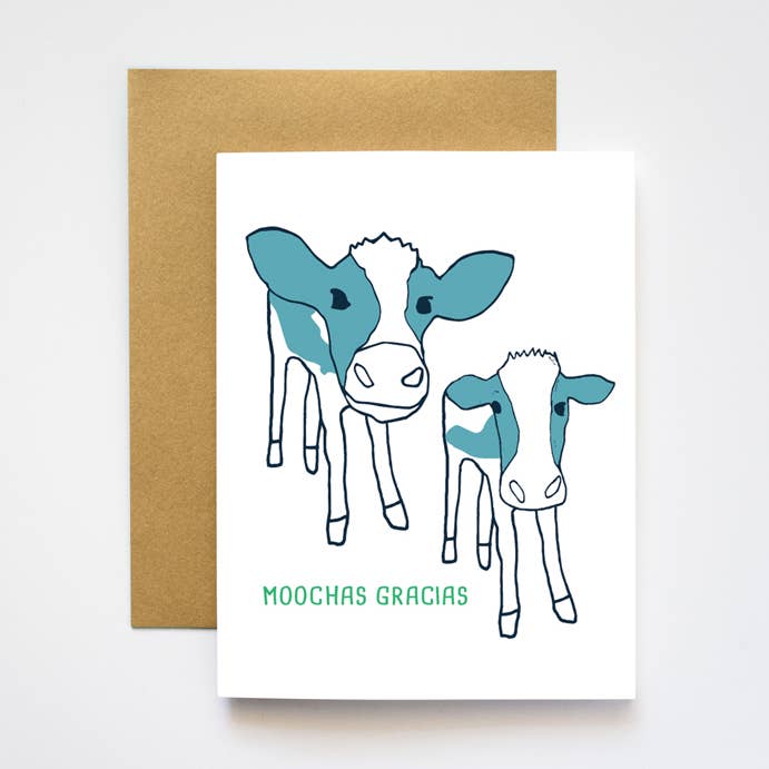Moochas Gracias Greeting Card for wholesale by ILOOTPAPERIE