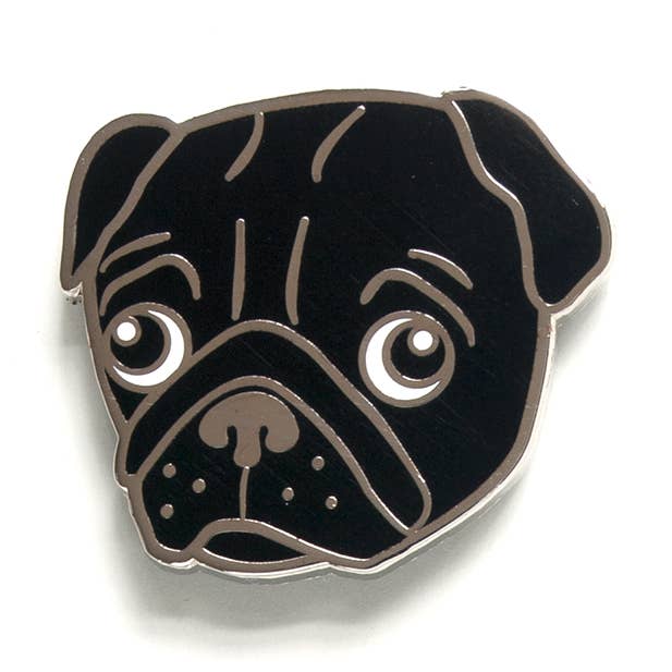 Smarty Pants Paper – Engroshandel Reversnål/knap – Sort Mops Pin0