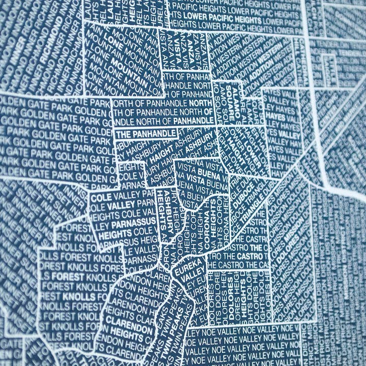 Native Maps - Wholesale Poster - San Francisco, CA Neighborhood City Map Poster7