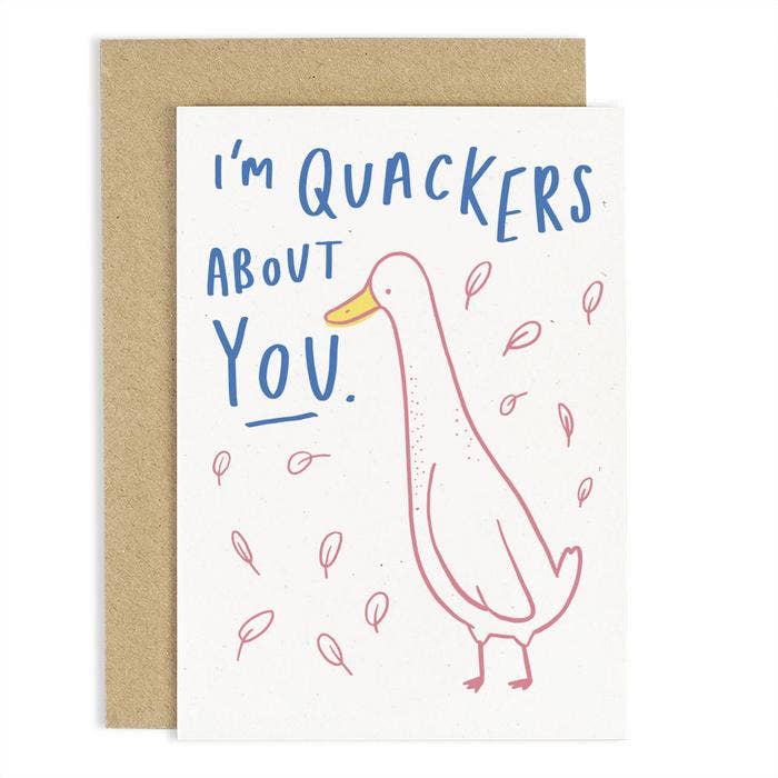 Quackers Om dig Card - Funny Valentinsdag Card for engroshandel hos Old English Company