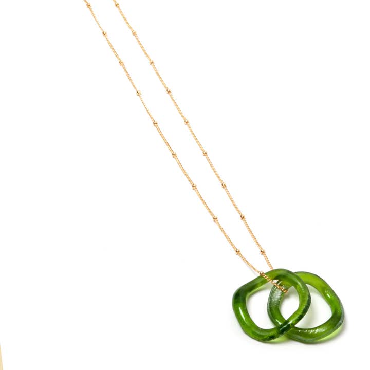 WAVE CELEBRATION NECKLACE GOLD FILL for wholesale by Smart Glass Recycled Jewelry