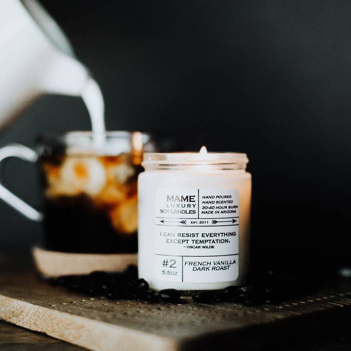 #2 Dark Roast Coffee, French Vanilla Candle for wholesale by MAME Soy Candles