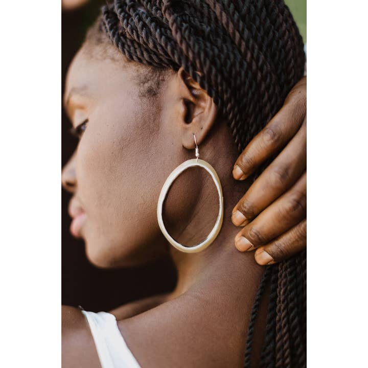 Cedar and Cypress Designs - Wholesale Dangle Earrings - Horn Hoops - Light and Dark