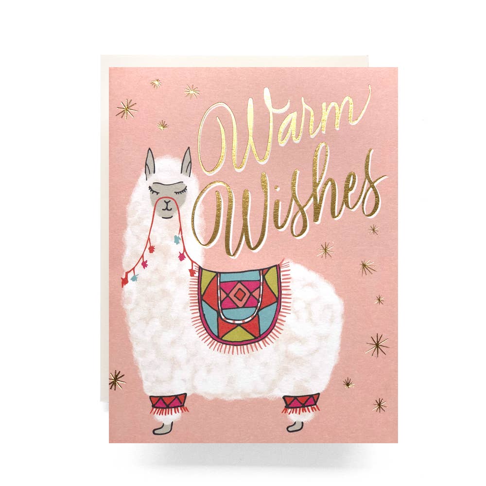 Antiquaria - Wholesale Christmas Card - Alpaca Warm Wishes Christmas Greeting Card0