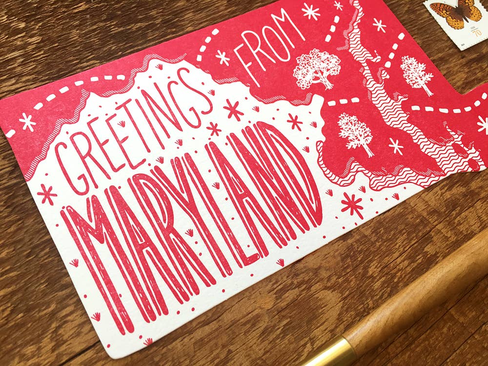 Noteworthy Paper & Press - Wholesale Postcard - Maryland State Postcard3