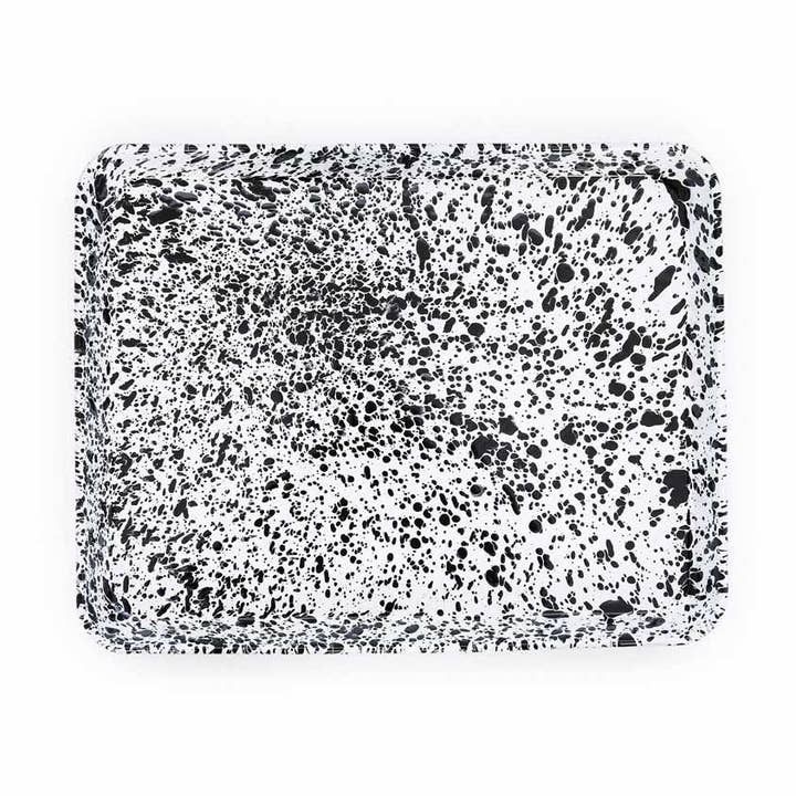 Splatter Enamelware Large Rectangle/Jelly Roll Tray for wholesale by Crow Canyon Home