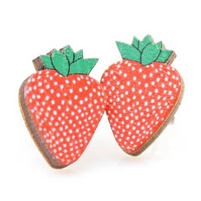 Strawberry Stud Earrings for wholesale by Green Tree Jewelry