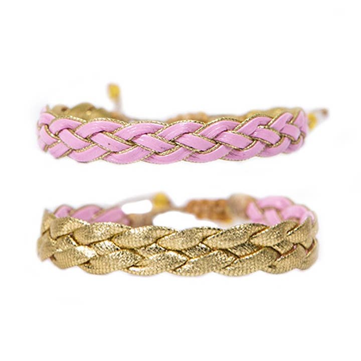 Pulsera trenzada rosa. para venta al por mayor de Vakano Bracelets