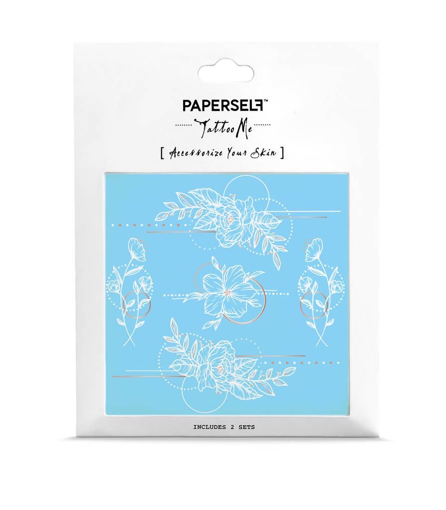 PAPERSELF - Wholesale Temporary Tattoo - Geometric Flowers 2 Temporary Tattoos Stickers1