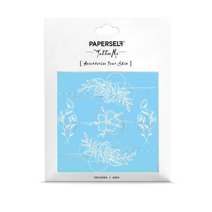 PAPERSELF - Vendita all'ingrosso Tatuaggi temporanei - Fiori geometrici 2 Tatuaggi Temporanei Adesivi1