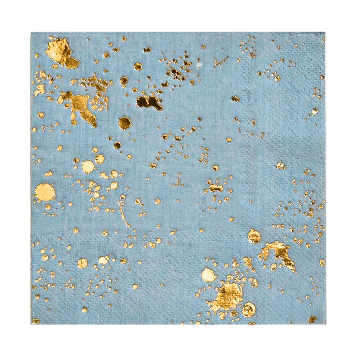 Malibu - Blue Watercolor Cocktail Paper Napkins for wholesale by Harlow & Grey